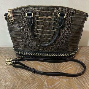 Brahmin Duxbury Whipstitched Satchel With Bag Charm